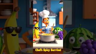 🍊 Chef Orange’s SPICY Noodle Disaster 🌶️💥 | Funniest Fruit Explosion Ever 😂#fruitcomedy