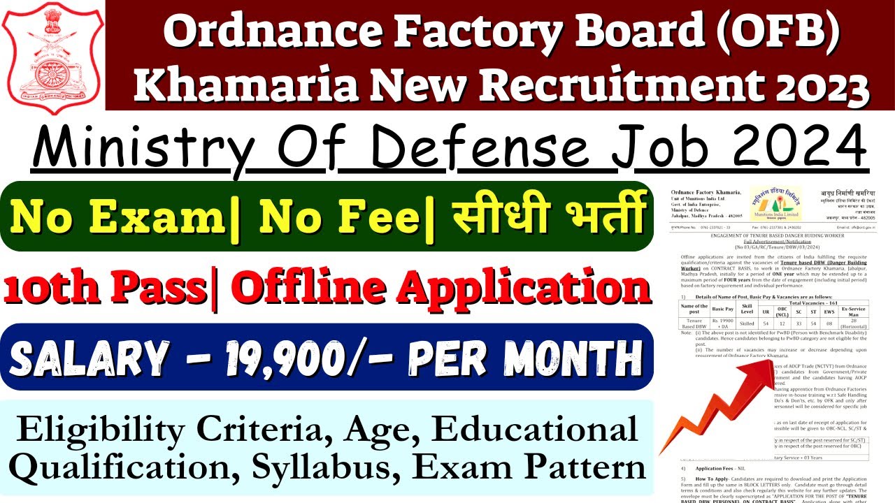 Ordnance Factory Khamaria Danger Building Worker Recruitment 2024 ...