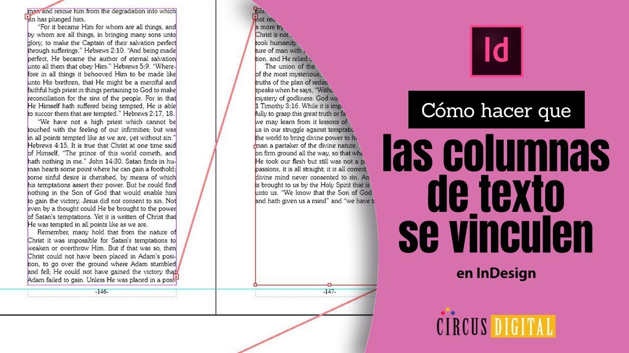 Cómo vincular columnas de texto en InDesign - YouTube