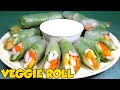 VEGETABLE SPRING ROLL | Fresh Vegetables Rolled In Rice Paper