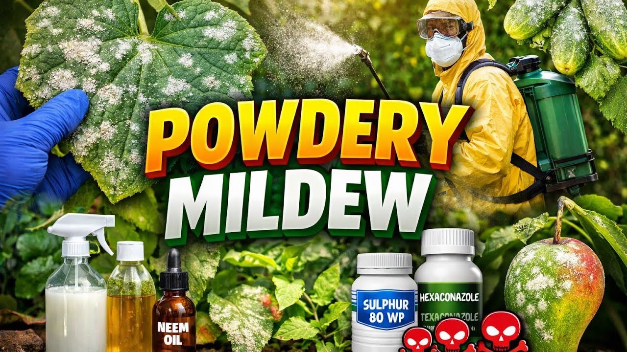 Powdery Mildew লাউ গছৰ পাত বগা কৰা ভেঁকুৰ