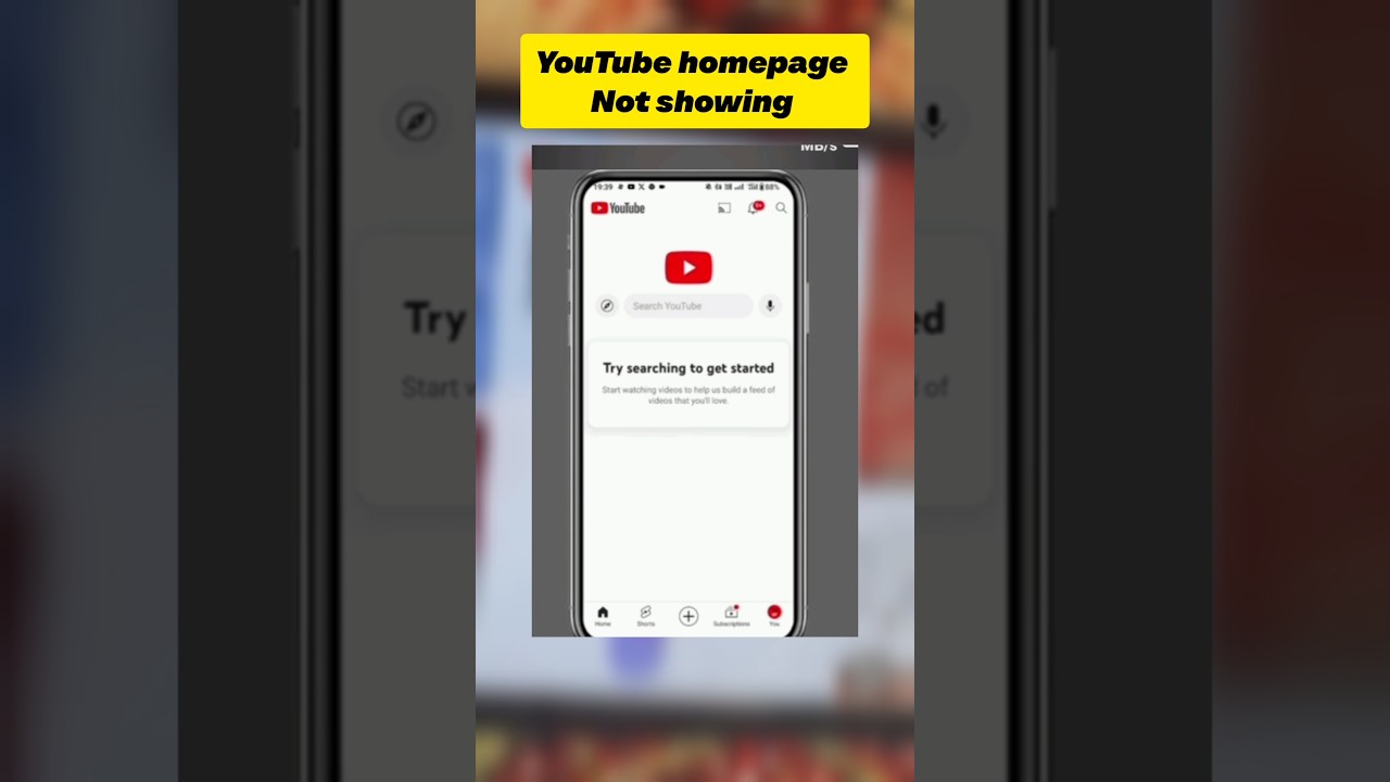 YouTube homepage not showing 