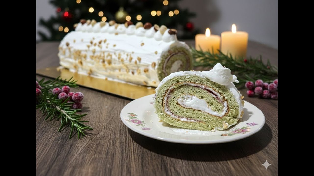 Bûche Pistache Maison 2025 💚 Ultra Gourmande | Recette Facile ...