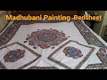 Madhubani painting double bedsheet mithila art