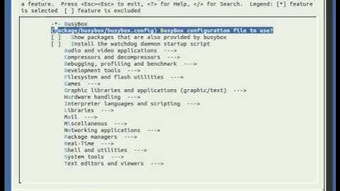 buildroot menuconfig overview