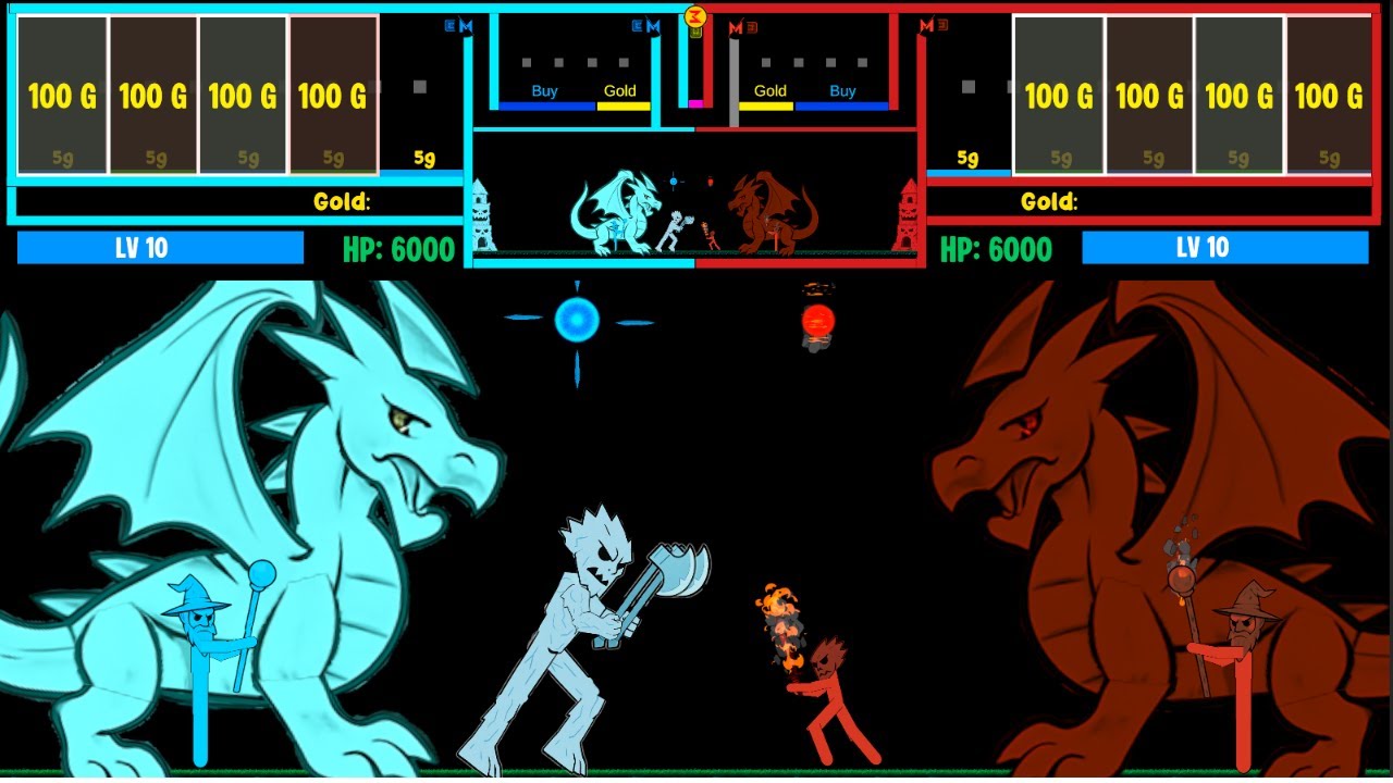 Бой стикменов ~ Лед против огня: может ли огонь сжечь лед?