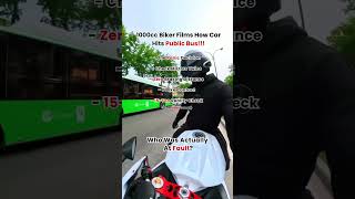 1000cc Biker Films Car Crashing Into Public Bus