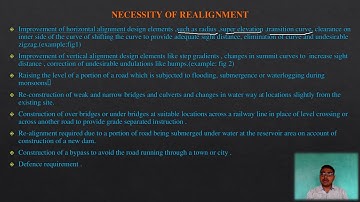 NECESSITY OF REALIGNMENT OF ROAD IN HIGHWAY ENGINEERING