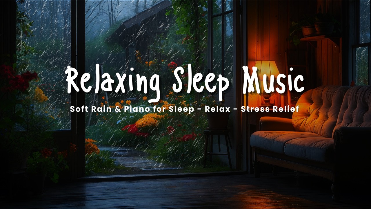 Cozy Night Rain Sounds & Piano – Deep Sleep Music to Reduce Stress and Calm Your Mind