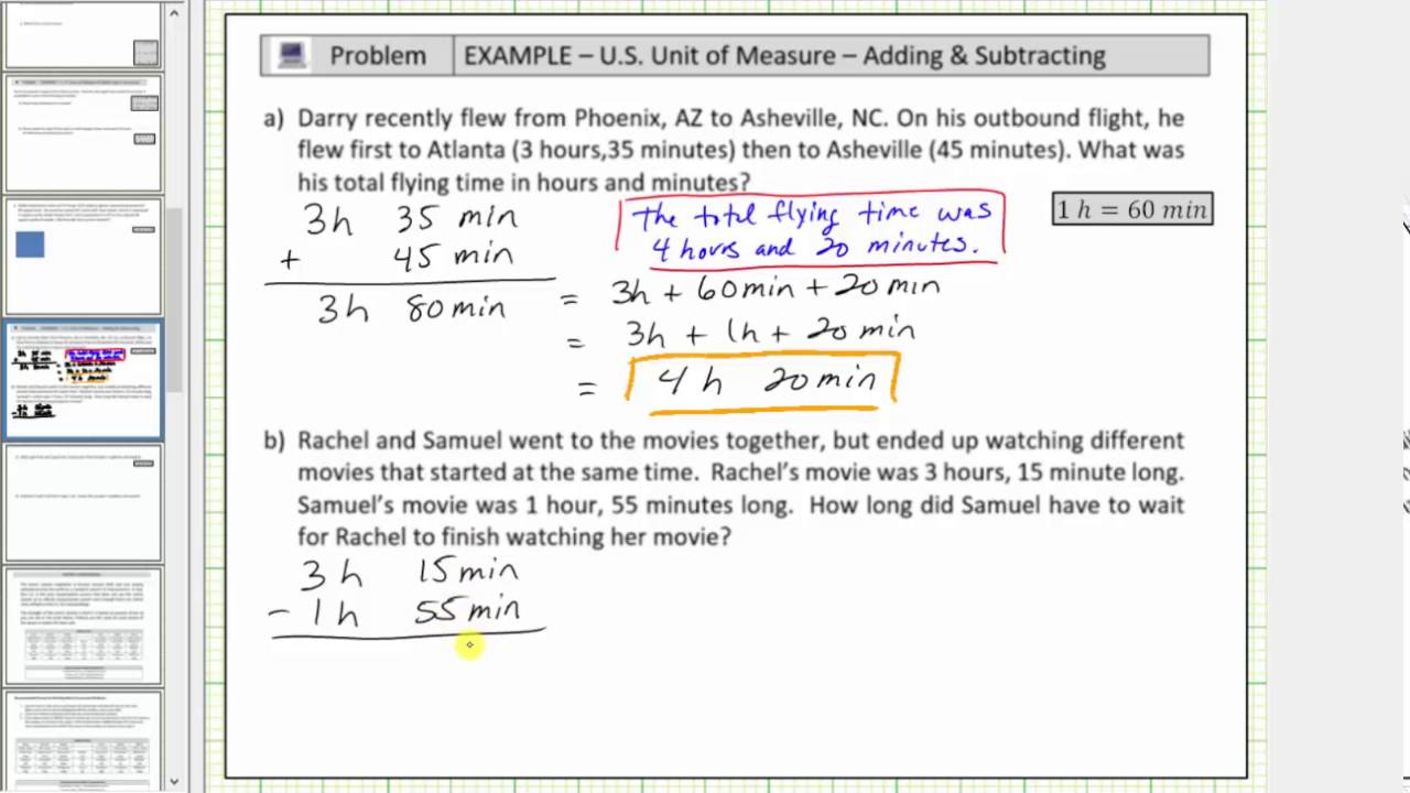 minutes minus minutes