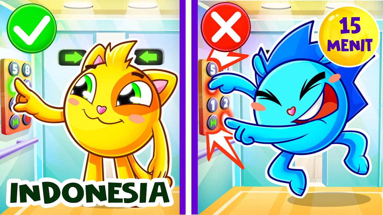 Lagu Naik Turun Lift || + Lagu Anak-Anak Terbaik oleh Baby Zoo INDONESIA 😻🐨🐰🦁