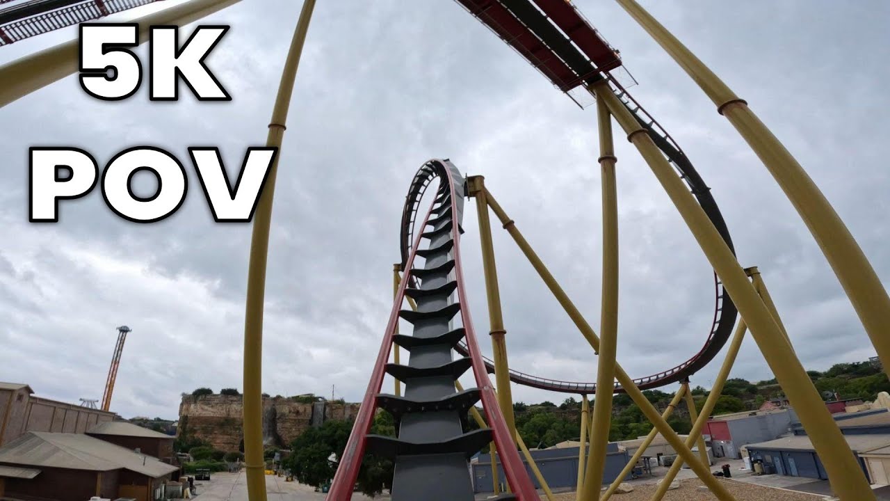 Dr. Diabolical's Cliffhanger Front Row POV [5K] | Six Flags Fiesta Texas 2025