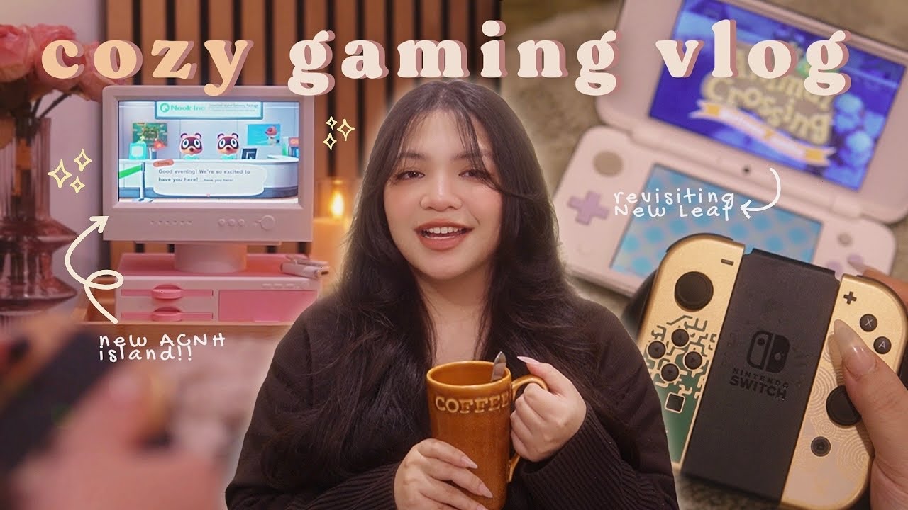 cozy winter gaming vlog ☃️ starting a new ACNH island & some chatty channel updates 🌱☕