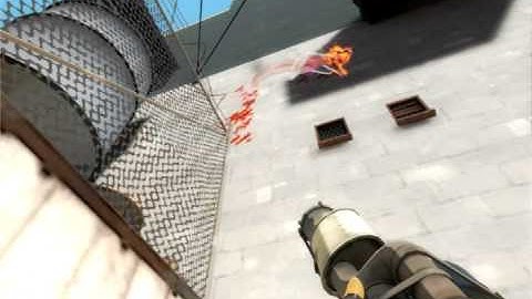 TF2 Pyro, Airblast stops bonk Scout w/Sentry Gun