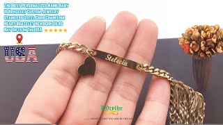Best Personalized Name Custom Jewelry Curb Chain Heart Bracelet Newborn Girls Boy Gifts In The USA