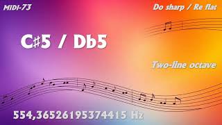 Incredible 13 Decimal Precision: C sharp5 D flat5 Do# Reb Two line octave MIDI 73