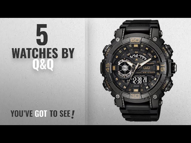 Top 10 Q&Q Watches [2018]: Q&Q Analog-Digital Black Dial Watch for Men,Boys-GW87-004Y