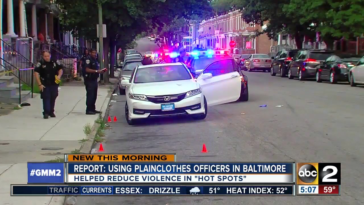 Report: Using plainclothes officers helped reduced violence in "hot spots" in Baltimore