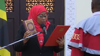 SAMIA SULUHU SWORN IN AS THE 6TH PRESIDENT OF TANZANIA FOLLOWING THE DEATH OF PRESIDENT MAGUFULI!!