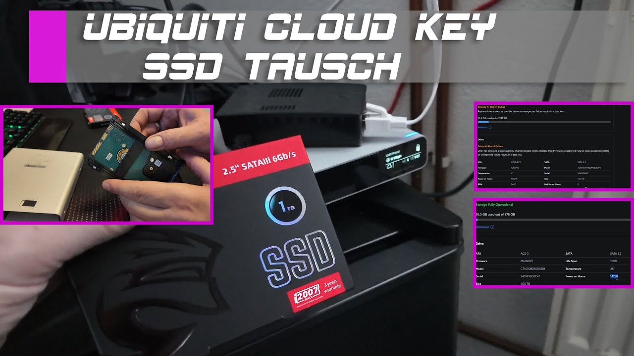 Defekte HDD am Ubiquiti Cloud Key Gen2 gegen SSD tauschen 