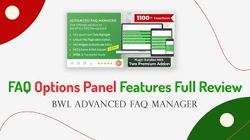 FAQ Options Panel | BWL Advanced FAQ Manager | WordPress Plugin