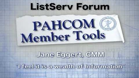 Jane Eggert, CMM - PAHCOM ListServ