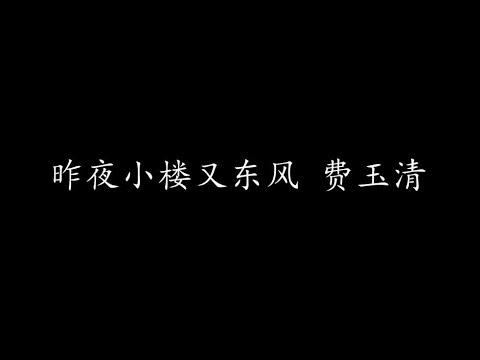 昨夜小楼又东风 费玉清 (歌词版)