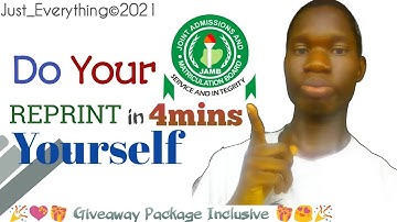 How to do your Jamb Reprint in 4mins