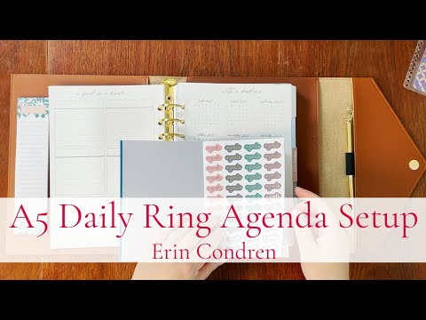 Erin Condren A5 Flora Daily Ring Agenda Setup