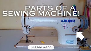 basic parts of a sewing machine and their functions// juki ddl 8700 #juki_sewing_machine