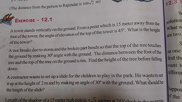 Applications of trigonometry exercise 12.1 question number 1 ( 10th maths) || sri pragna
