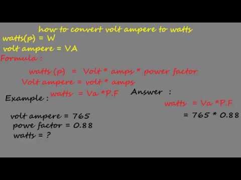 how to convert volt ampere to watts | electrical formulas | VA and W|
