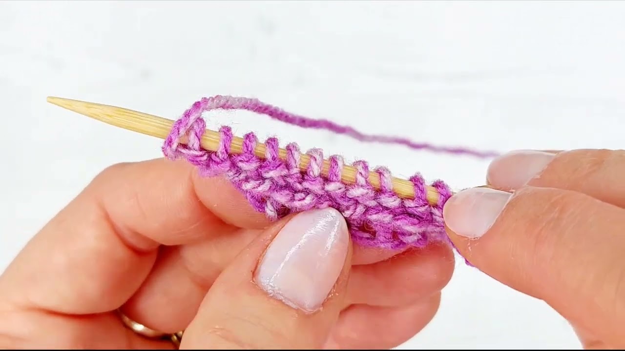 6 How to do the Purl stitch - Knitted Bunnies - Learn to knit with 