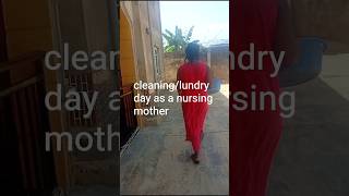 Doing house chores as a nursing mother #motherhood #laundry