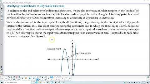 Math 10 5.2 Identifying Local Behavior of Polynomial Functions