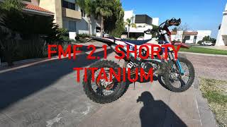 ORIGINAL EXHAUST VS FMF EXHAUST 2.1 TITANIUM SHORTY , 2020 KTM 300 EXC TPI .