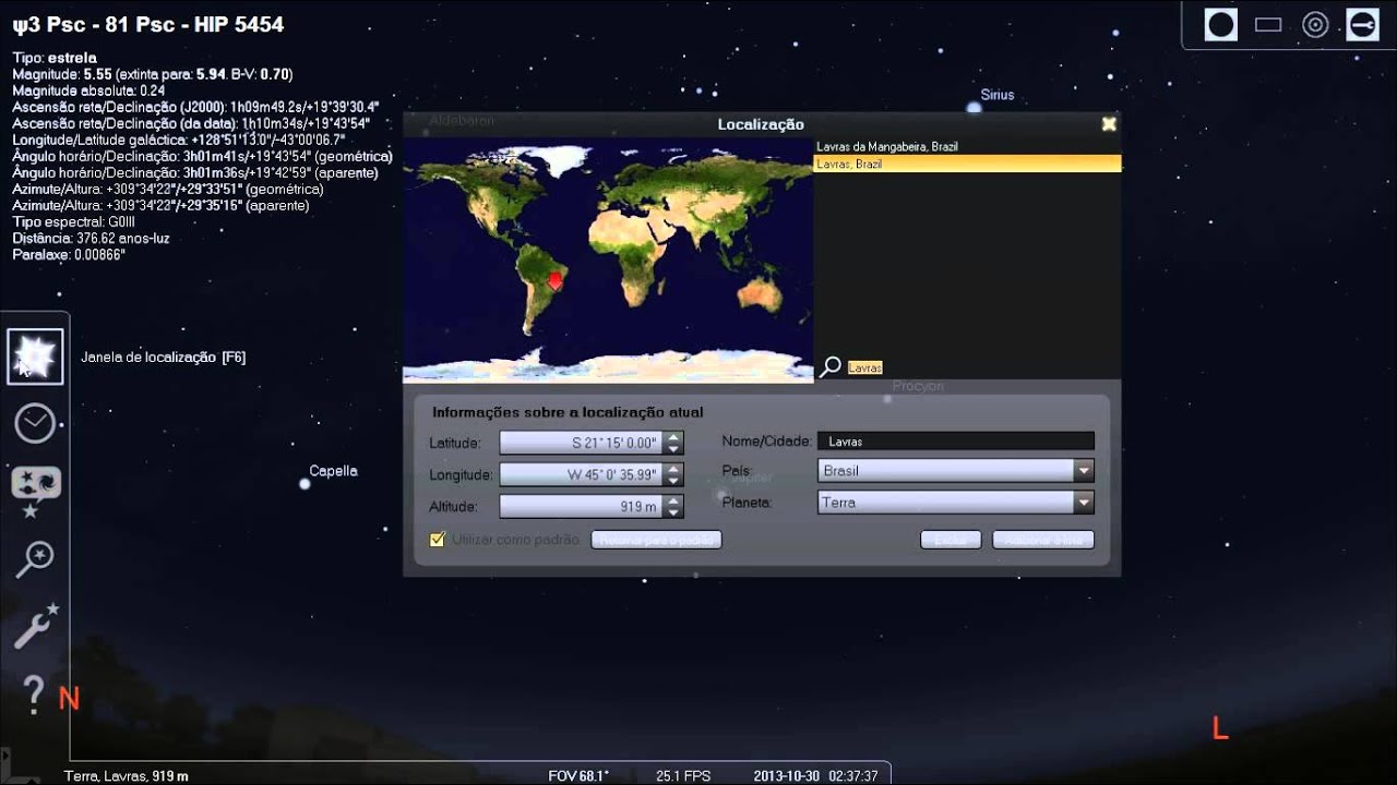 Stellarium 1 - Localização - YouTube