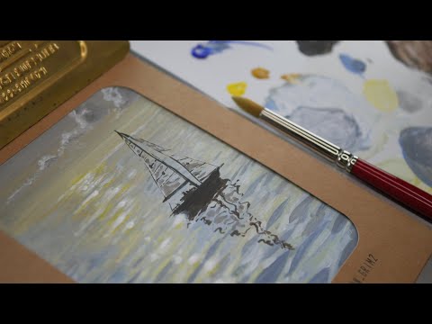 아크릴 과슈 재밌어서 또 그려보는 <strong>바다풍경</strong>