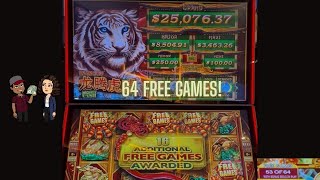 64 FREE GAMES TIGER ROARS MIGHTY CASH SLOT SPECIAL FEATURE! #mightycash #highlimit #slot