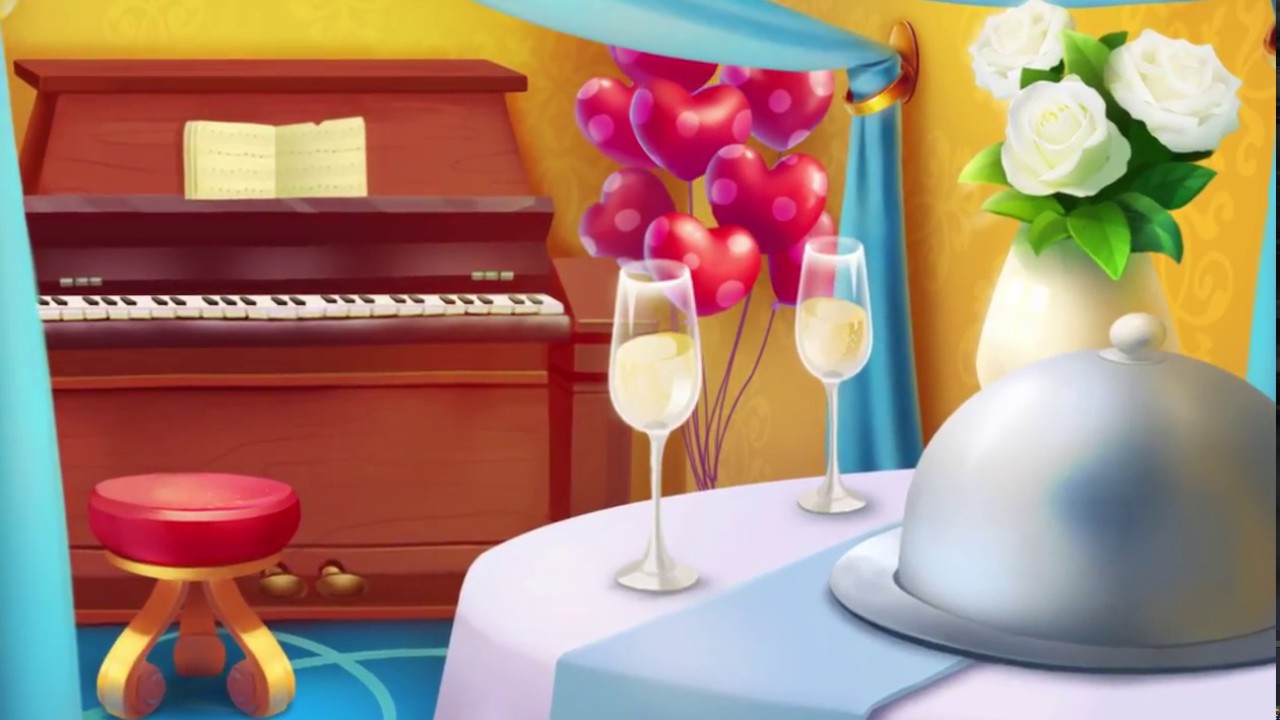 Homescapes: Olivia's Birthday Music Theme: The Ball Room gaming logo