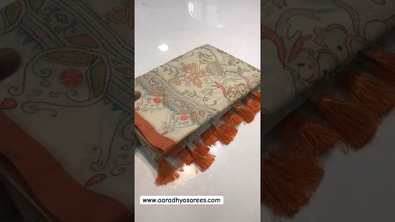 Malai Cotton Katha Printed Saree