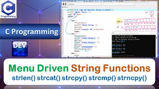 Famous P19 | Menu Driven Program of String Functions | C Programming Language Wealth
