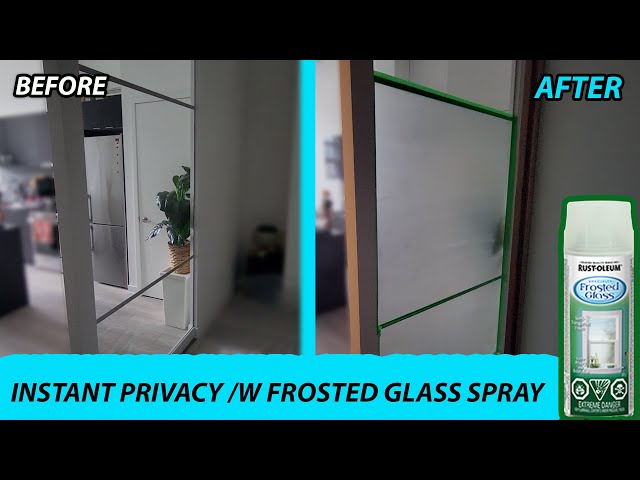 Frosted Glass Spray Before & After - How to Spray Frosted Glass Spray for  Privacy Spray 