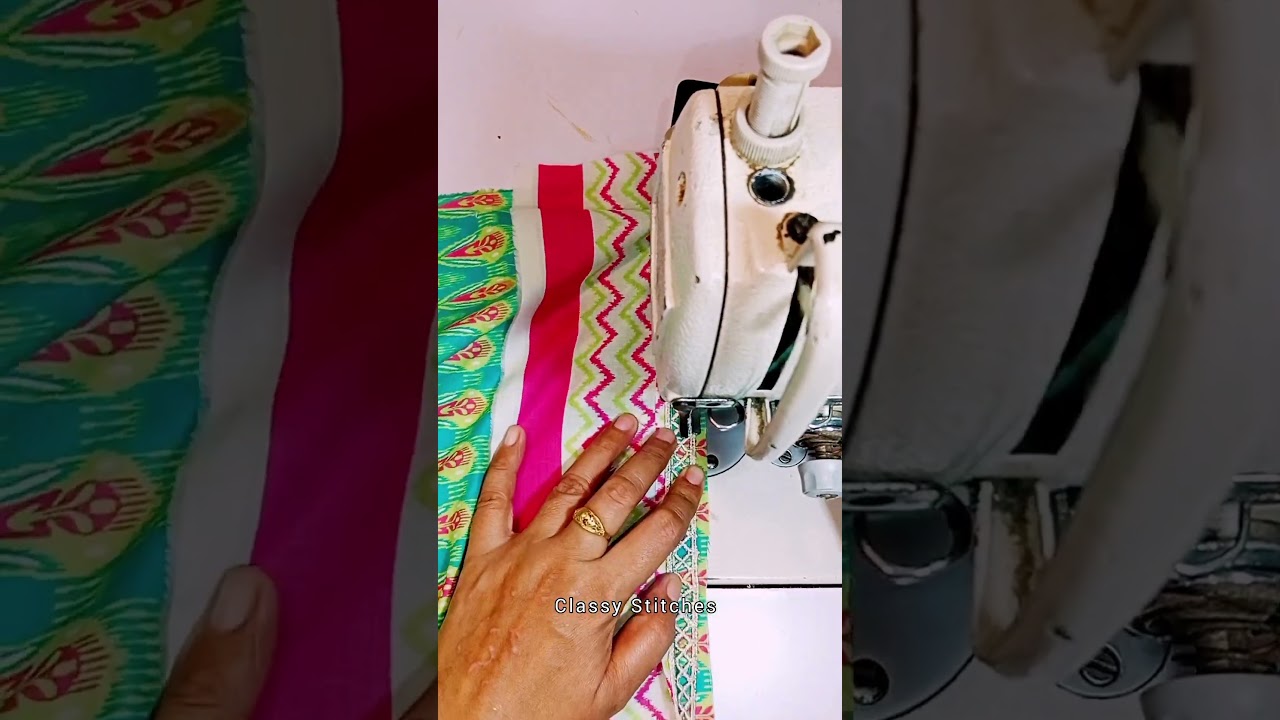 Daman Pe Border Ke Sath Joint Lace Lagane Ka Tarika | Joint Lace Daman Design-Classy Stitches-Shorts