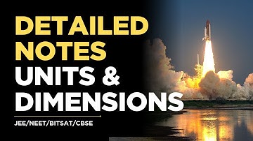 UNITS & DIMENSIONS - Download PDF Notes For JEE/NEET/BITSAT/CBSE