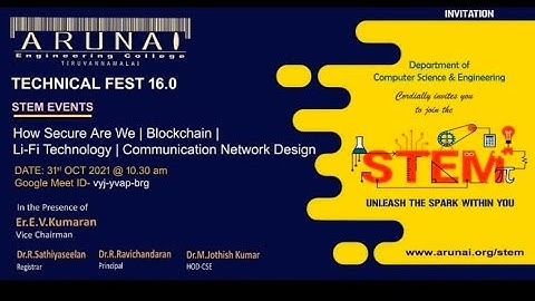 Technical Fest | Stem 16.0 | Dept of CSE | 1504 - Arunai Engineering College | Tiruvannamalai