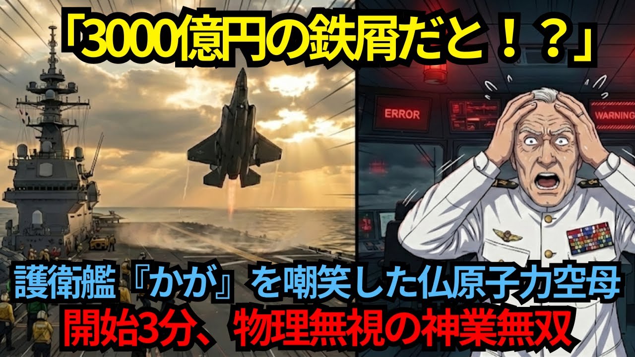 「鉄屑の改造空母だと？」仏原子力艦隊が嘲笑した3分後→日本艦『かが』の変態離着陸に全提督が敬礼！#海外の反応 #自衛隊 #漫画