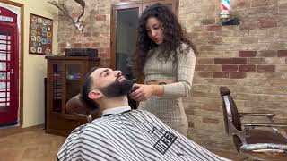 Asmr  Iris Lady Barber Beard Shaving