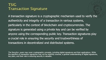 TSIG - Transaction Signature