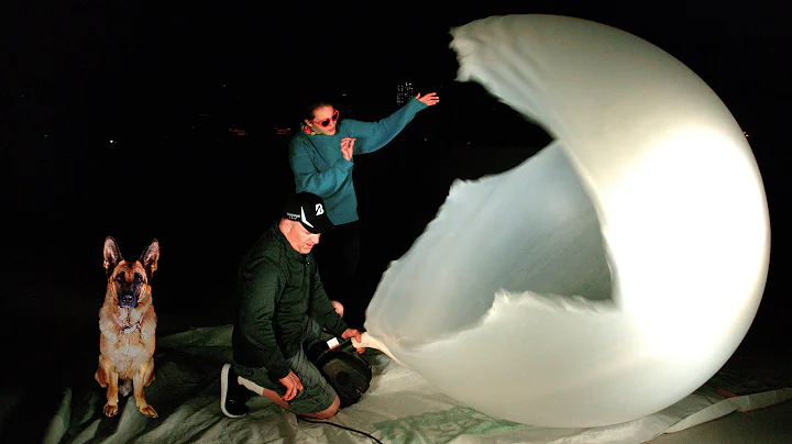 Girl a Giant Balloon and a Dog - In Night Time 4k Slow Motion (S1 E4)